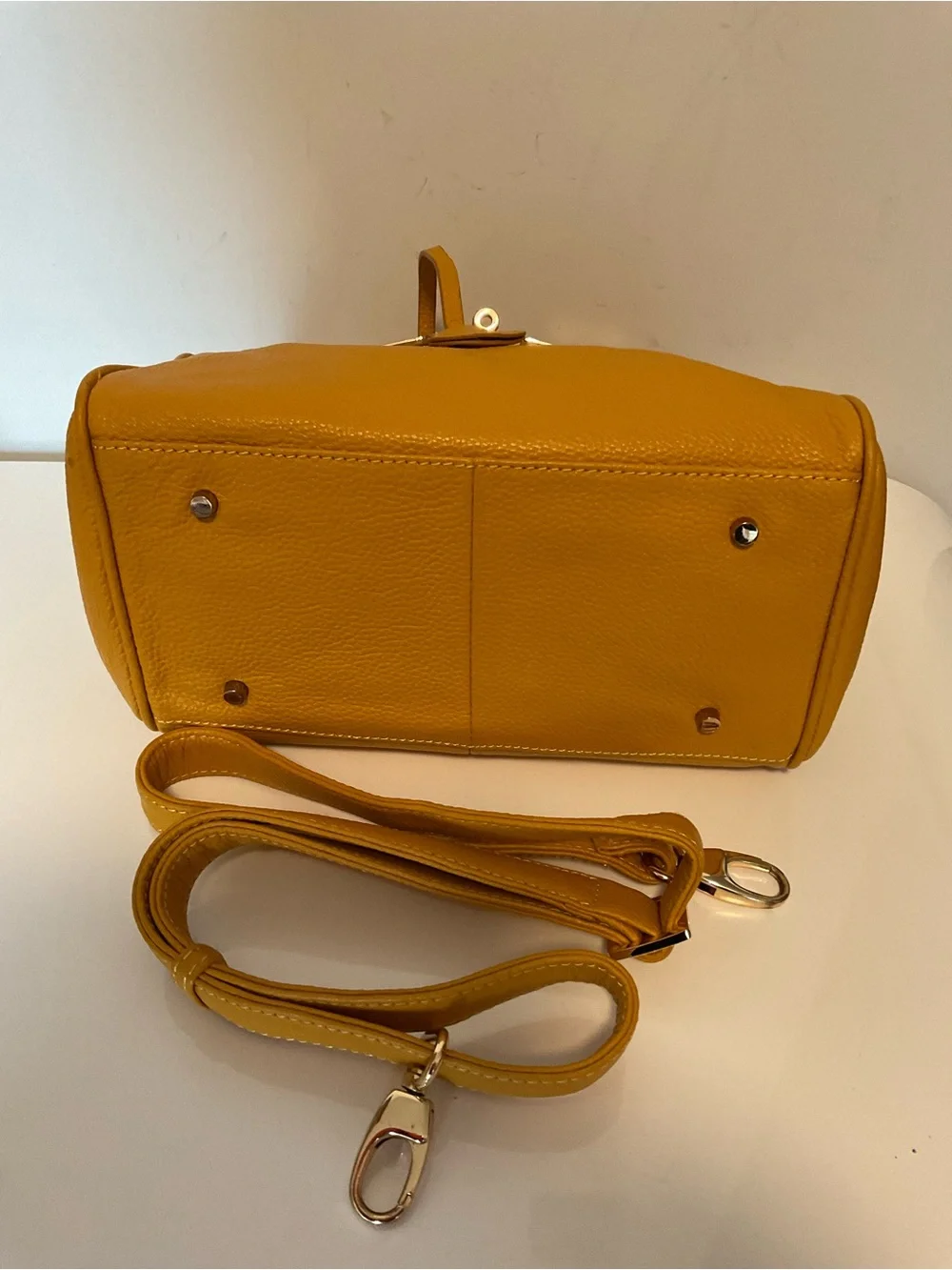 Zenith Handbag Classic Structured Women’s Satchel Bag in Mustard Yellow